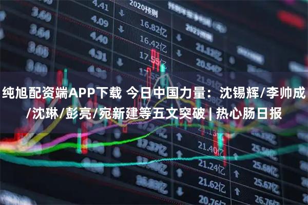 纯旭配资端APP下载 今日中国力量：沈锡辉/李帅成/沈琳/彭亮/宛新建等五文突破 | 热心肠日报
