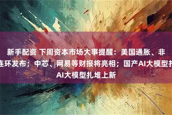新手配资 下周资本市场大事提醒：美国通胀、非农数据连环发布；中芯、网易等财报将亮相；国产AI大模型扎堆上新